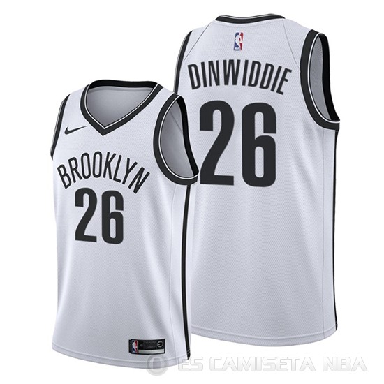 Camiseta Spencer Dinwiddie #26 Brooklyn Nets Association Edition Blanco - Haga un click en la imagen para cerrar